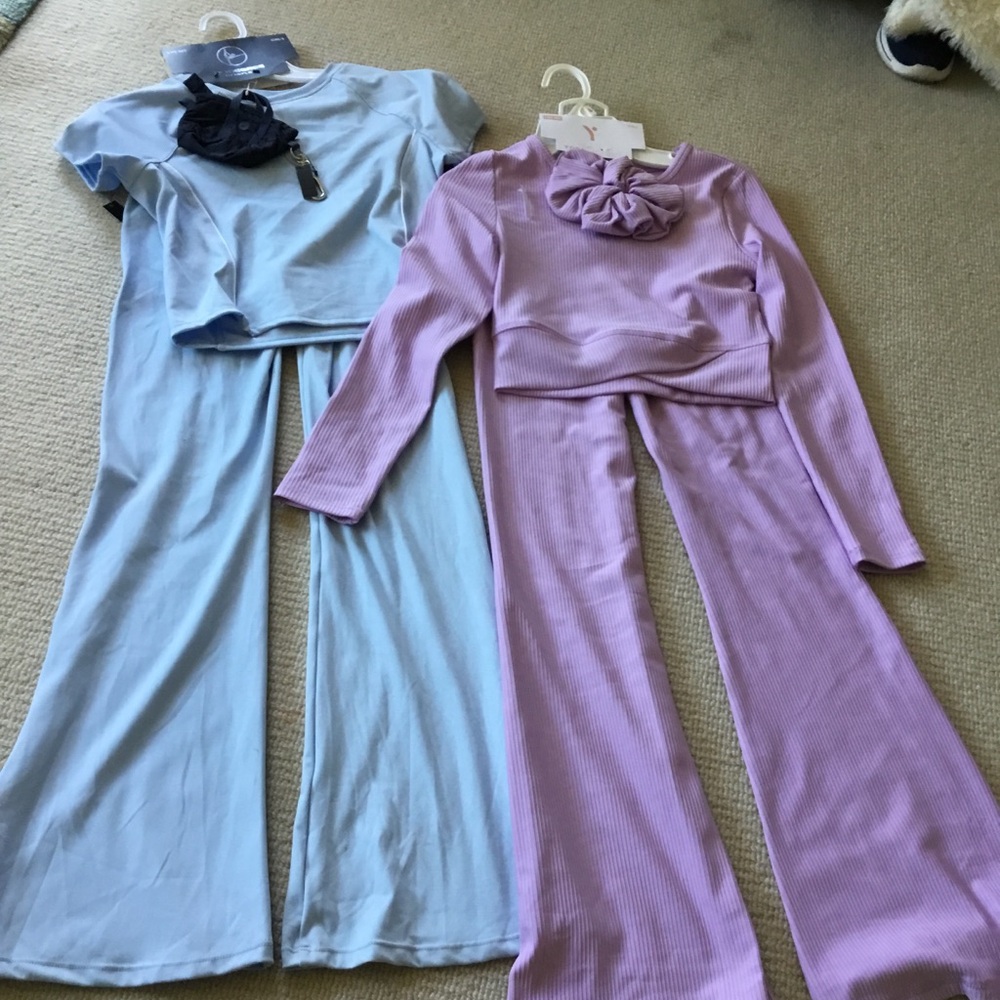 Yogalicious Kids Two-Piece Sets in Light Blue and Lavender